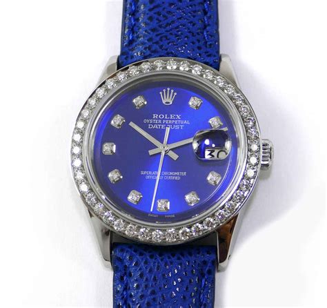 rolex blue diamond leather|rolex datejust diamond dial 36mm.